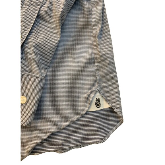 John Varvatos Men's size 17.5-34/35 Gray Grid Regular Fit Button Down Shirt - Picture 6 of 8